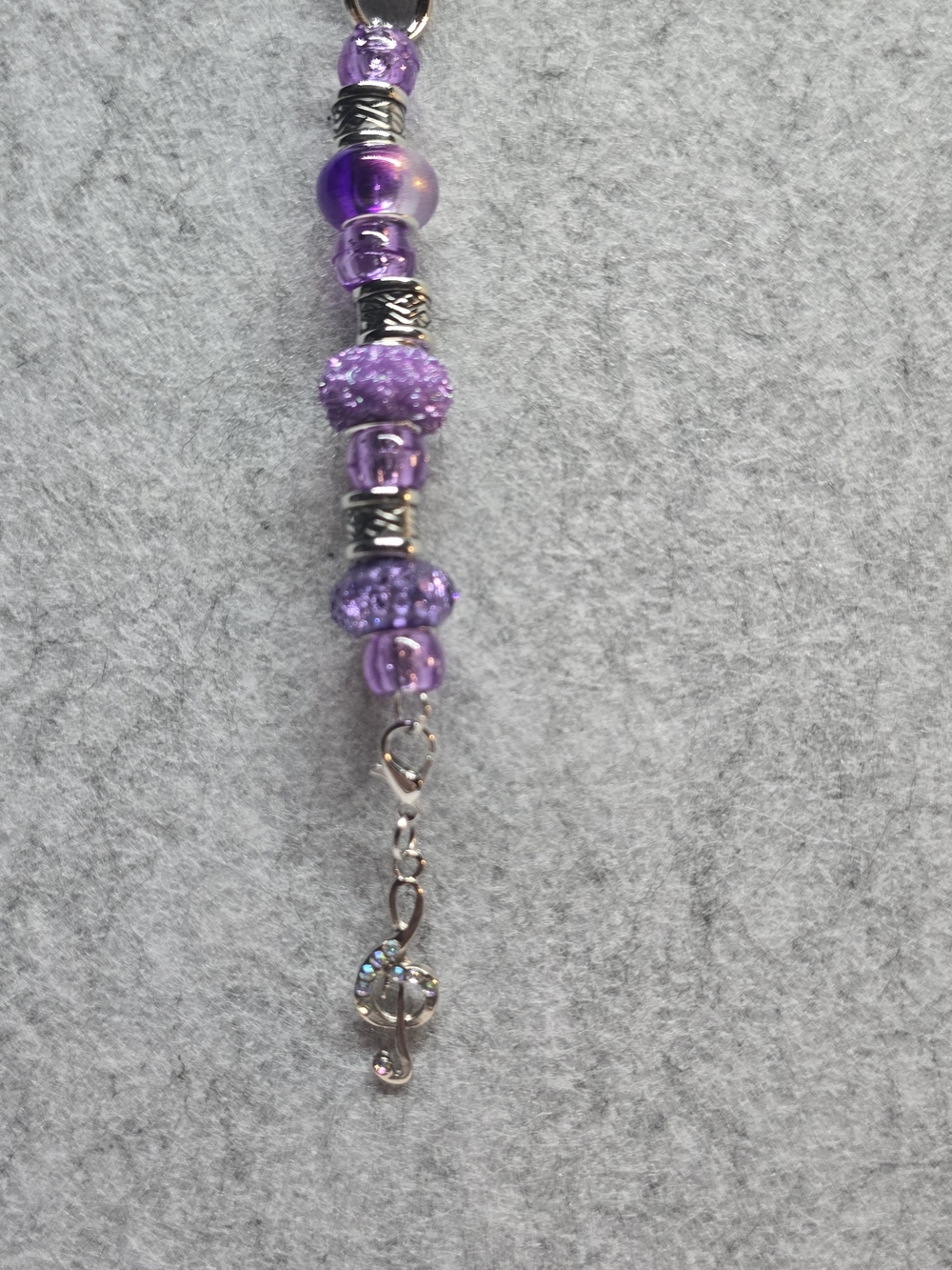 Purple Glass Bead Dangle Pendant